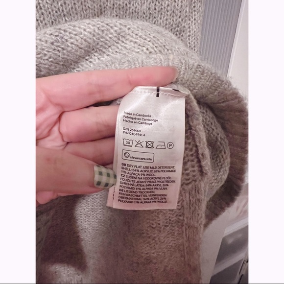 H&M Wool & Alpaca Blend Light Gray Hoodie - Picture 7 of 9